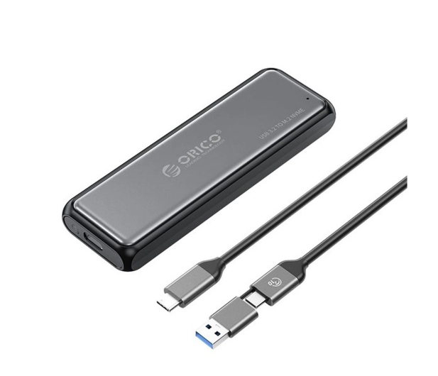 Orico M.2 NVME USB-A USB-C 3.2 10Gb/s - szara ORICO-DDM2-C3-G2-BK-BP-HU - 1343415 - zdjęcie